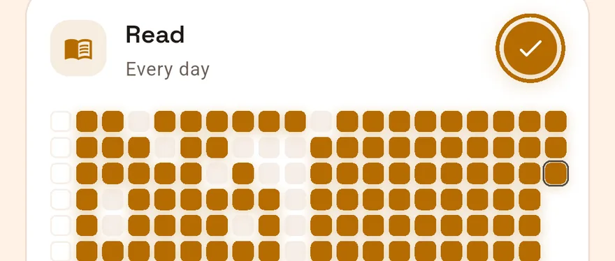 Routines drawn as grids of filled and empty days.